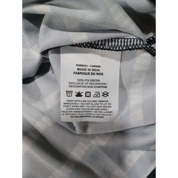 Nike Shirt Mens XL Gray Geometric Striped Polo Dri Fit Short Sleeve Golf - Picture 2 of 4
